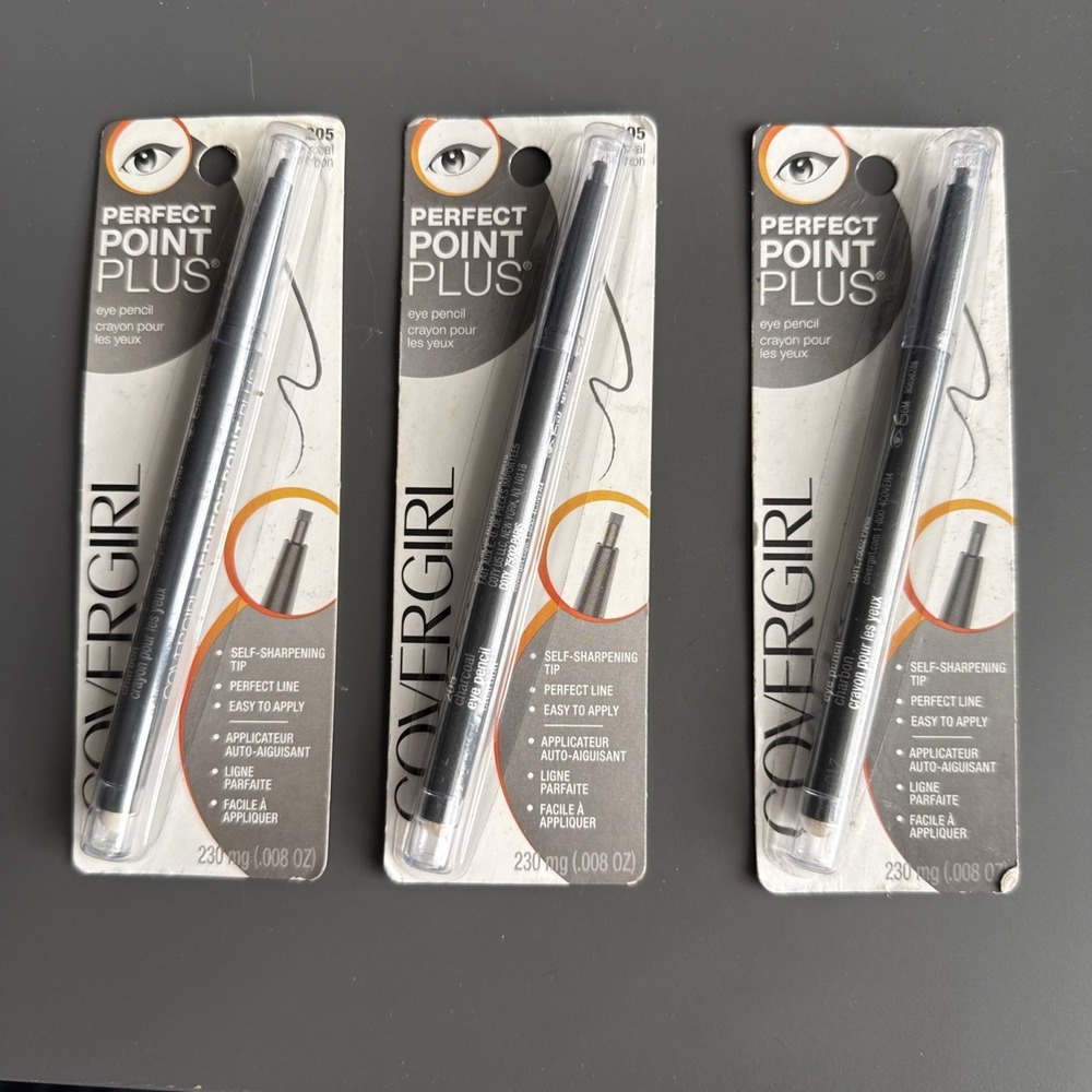 Lot x 3 CoverGirl Perfect Point Plus Eye Pencil 205 Charcoal 0.008 oz